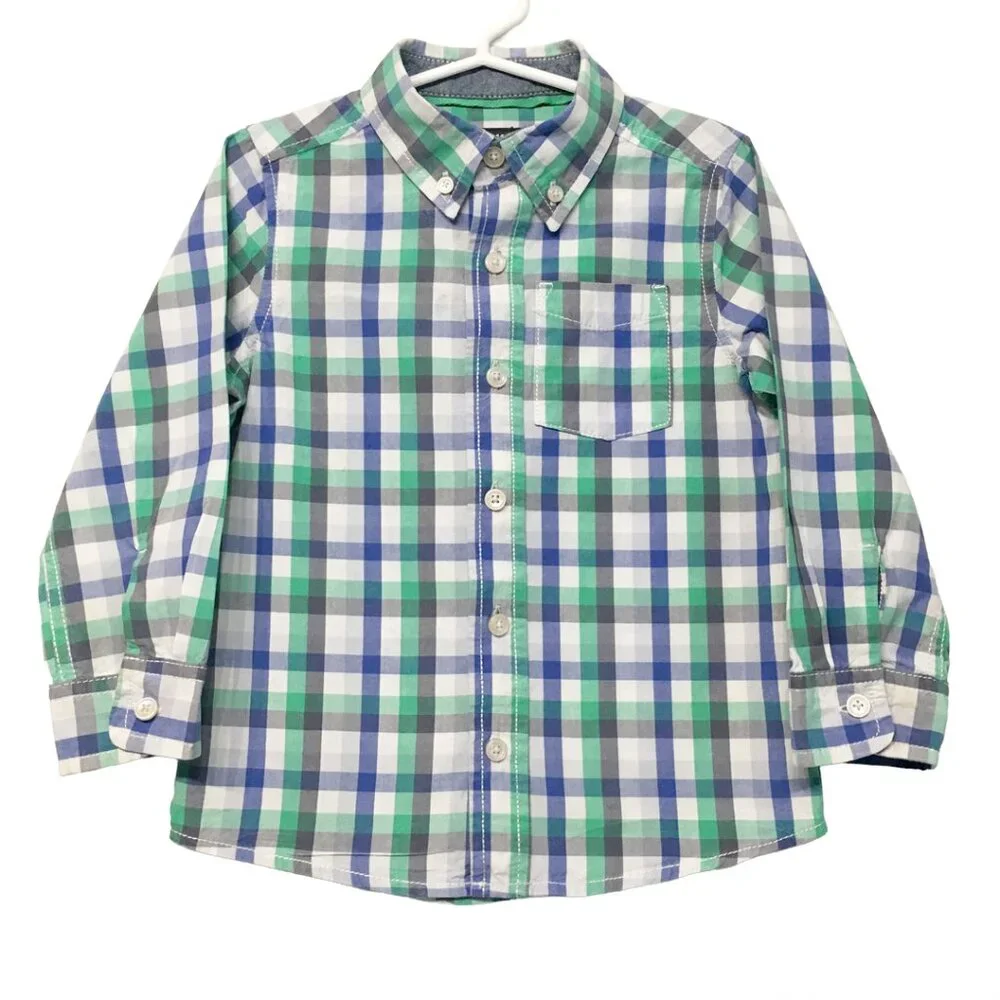 Oshkosh Boy's Plaid Long-sleeved Shirt Size 4T